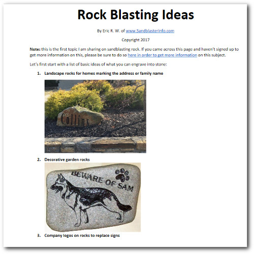 Sandblasting and Sandcarving Rock or Stone